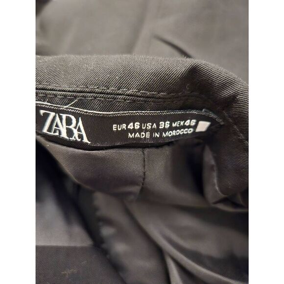 Zara Mens Size 36 Black Suit Jacket Blazer - Picture 2 of 9